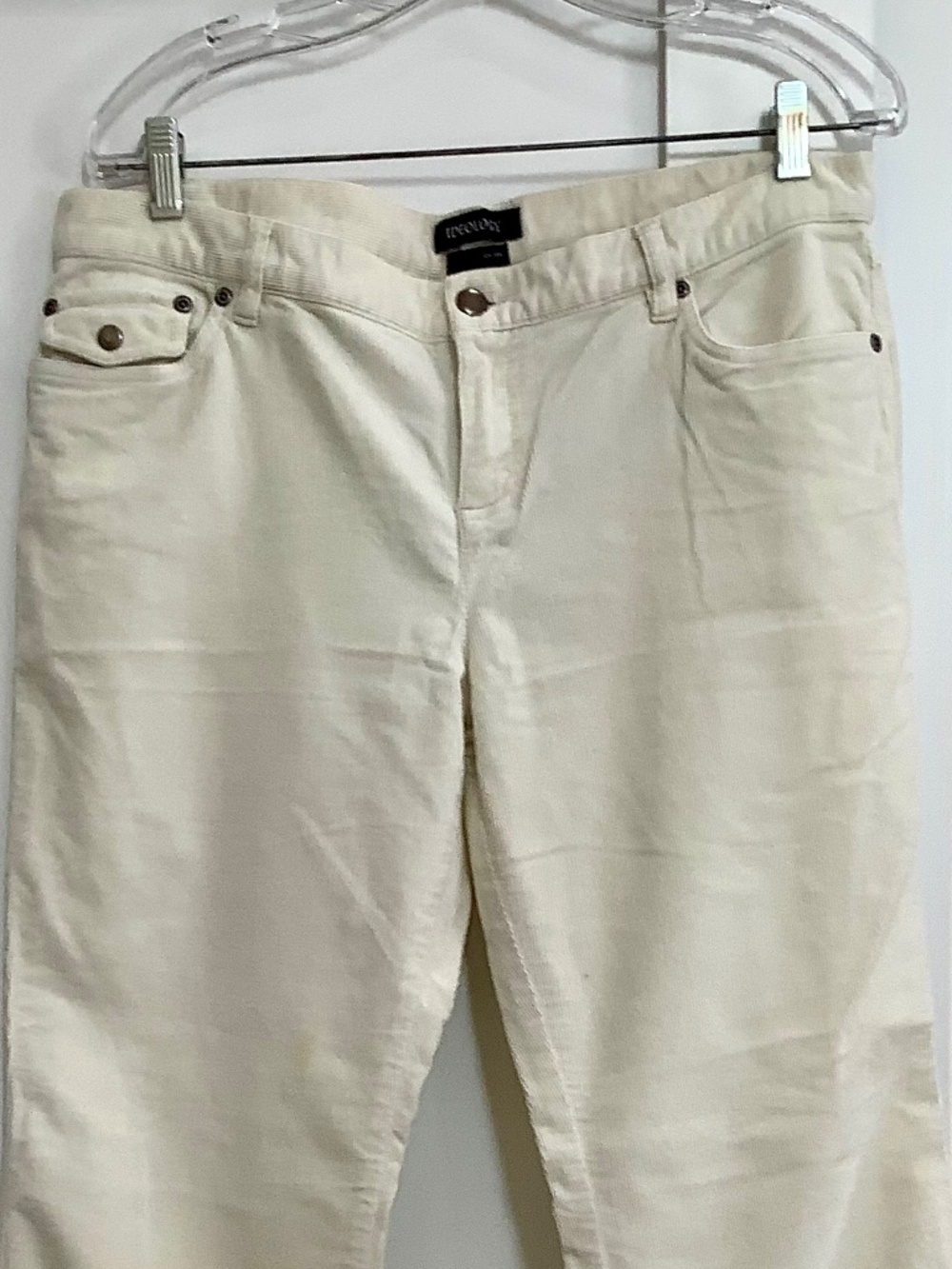 Ideology Women's Cream Corduroy Wide-Leg Jeans